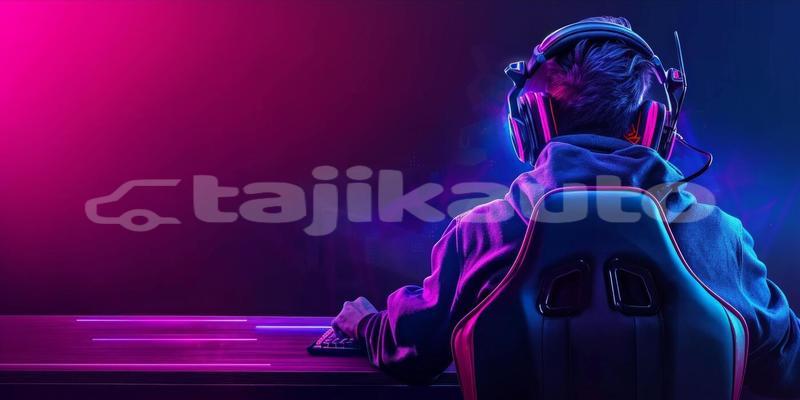 Big with watermark ai generated futuristic esport background for gaming live streaming esport game tournament competition neon banner photo