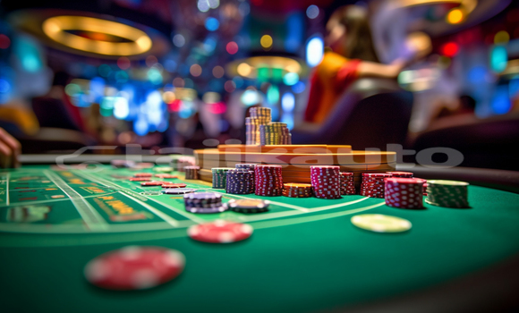 Medium with watermark view game gambling table casino