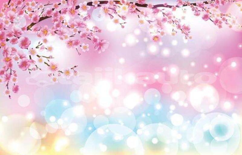 Big with watermark beautiful cherry blossom with bokeh lights background concept free vector