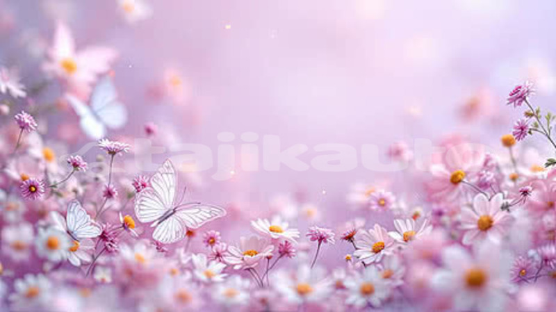 Big with watermark pngtree gentle pink butterflies surrounding flowers in pastel scene image 17218174